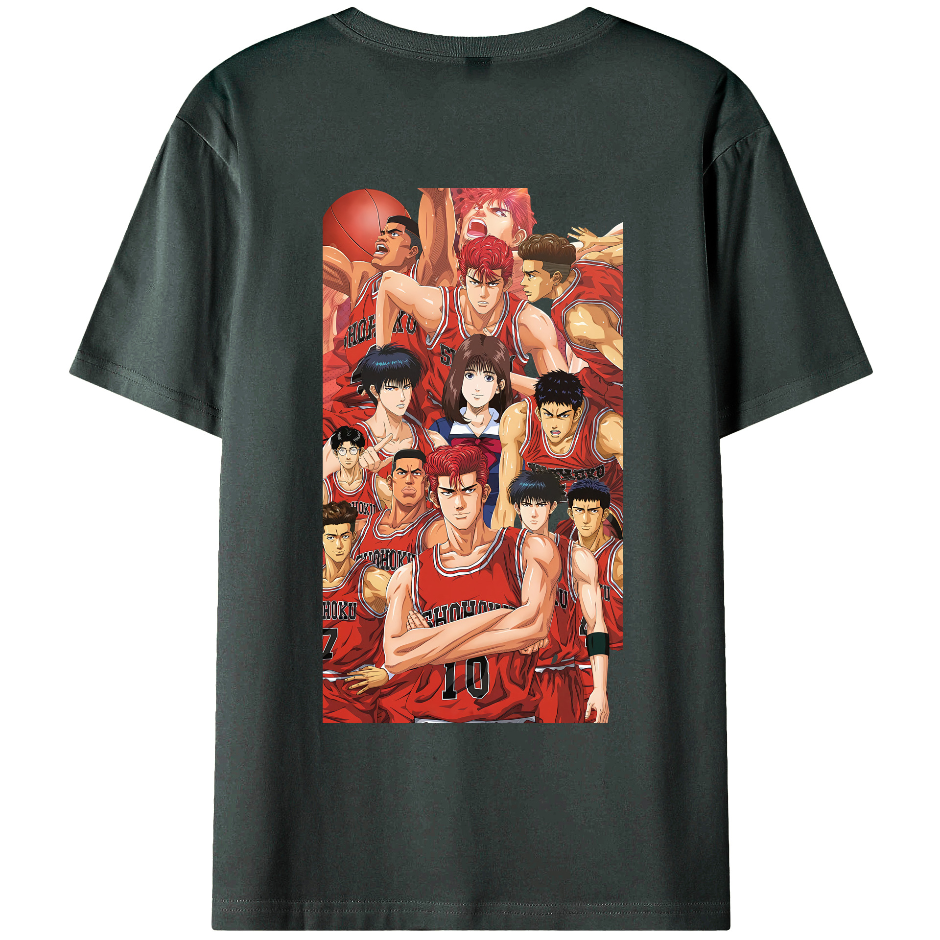 （画像用） SLAM DUNK／スラムダンク 綿100％ メンズ半袖Tシャツ（バックプリント） 通気性